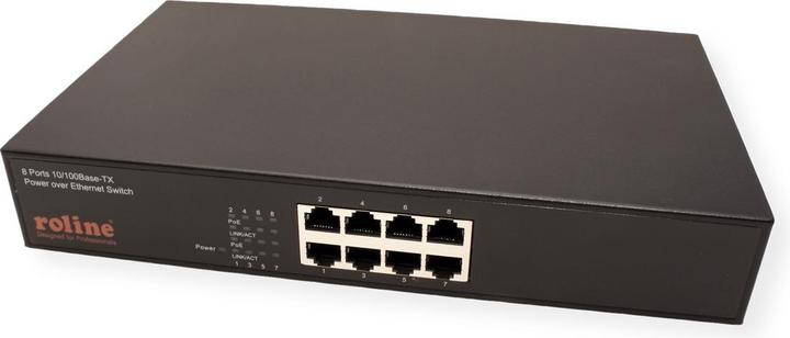 Immagine prodotto Roline Switch PoE Fast Ethernet, 8 porte (8x PoE), 48.30cm (19") di installazione (8 porte)