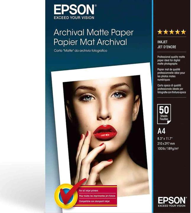 Actual product image Epson Archival matt (189 g/m², A4, 50 x)