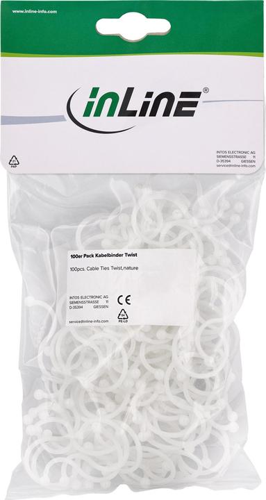 Produktbild InLine Kabelbinder Twist (Kunststoffkabelbinder, 22 mm, 100 Stk.)