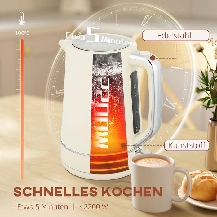 Produktbild Swisshandel24 Set aus 1,7 L Wasserkocher und Toaster mit 6 Bräunungsstufen, Beige (1.70 l)