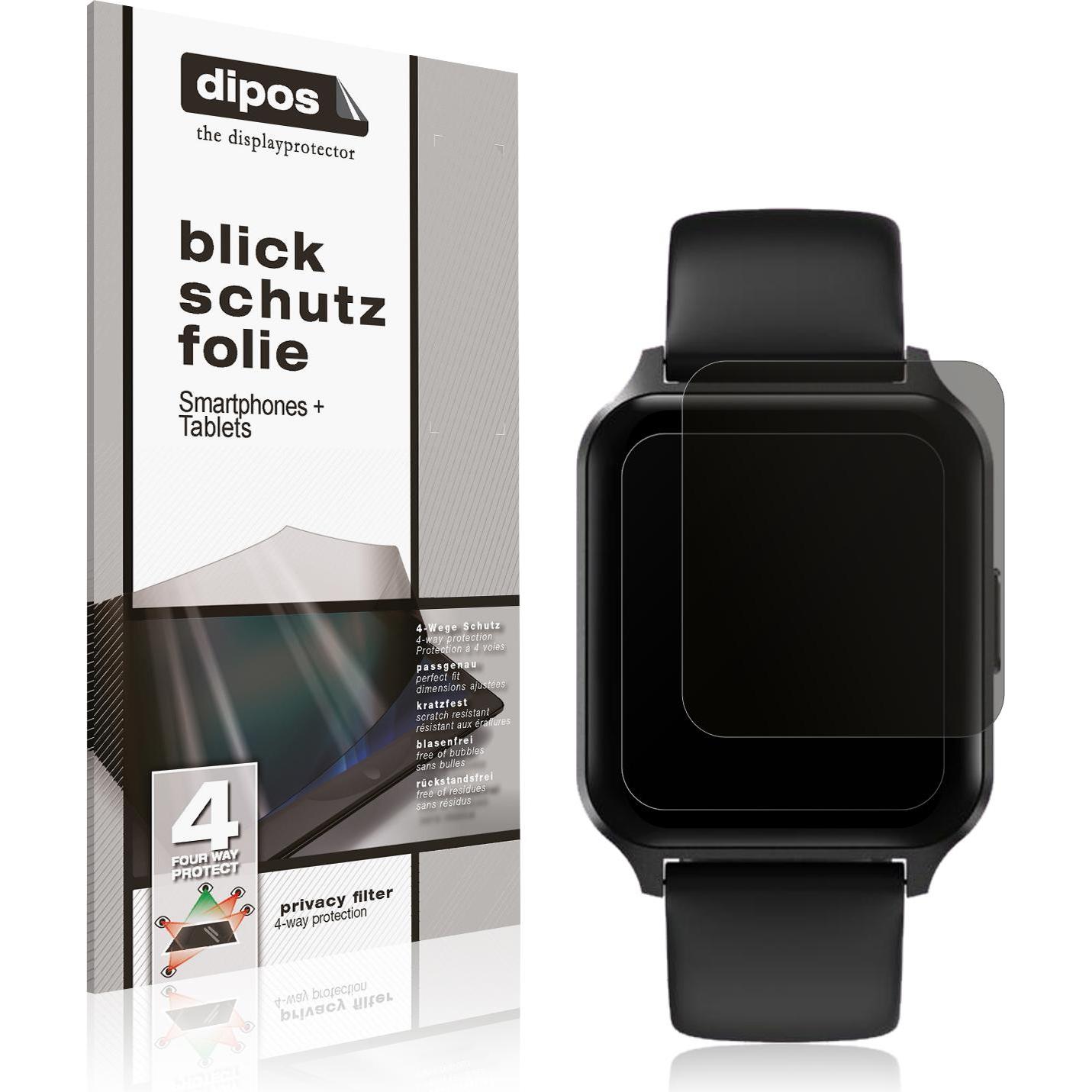Dipos Blickschutzfolie 4-Way Privacy, Smartwatch Schutzfolie, Transparent