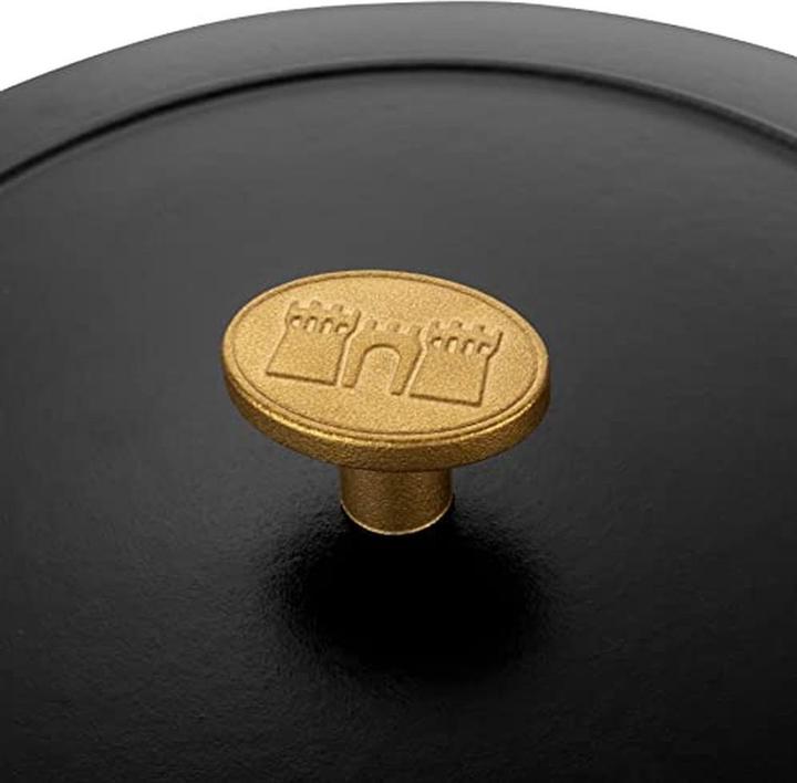 Productafbeelding Ballarini Cocotte BELLAMONTE 24 cm rond 4,0 liter gietijzeren braadpan zwart (Braadpan + kasserol, Steelpan, Gietijzer, 24 x 15.50 cm)