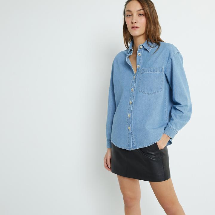 Produktbild La Redoute Collections Jeanshemd mit langen Ärmeln (48)