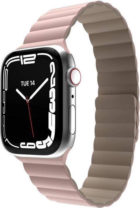 Image du produit MagEasy Bracelet magnétique en silicone pour Apple Watch 42/44/45mm - Rose (45 mm, 44 mm, 42 mm, Silicone)