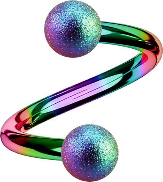 Immagine prodotto Star Piercing Micro spirale colorata con due palline maculate (senza ottone, Acciaio chirurgico 316L)