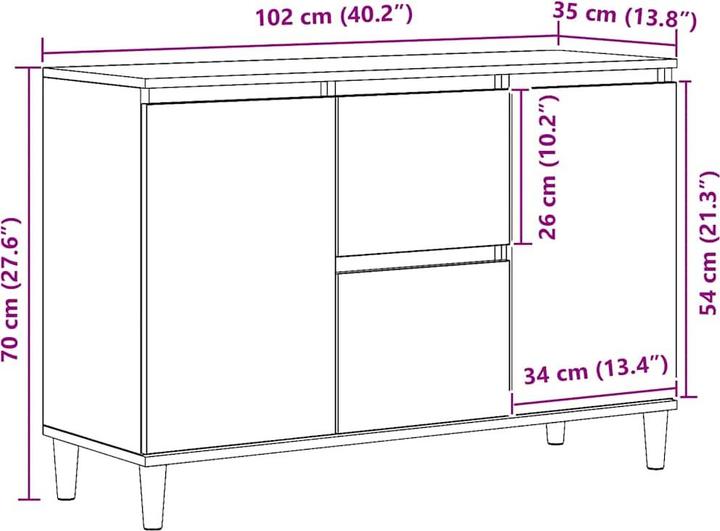 Image du produit vidaXL Sideboard (102 x 35 x 70 cm)