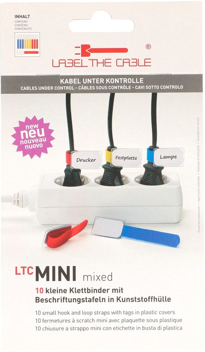 Actual product image Label-the-cable small velcro binder with label (Velcro cable ties, 90 mm, 10 pcs.)