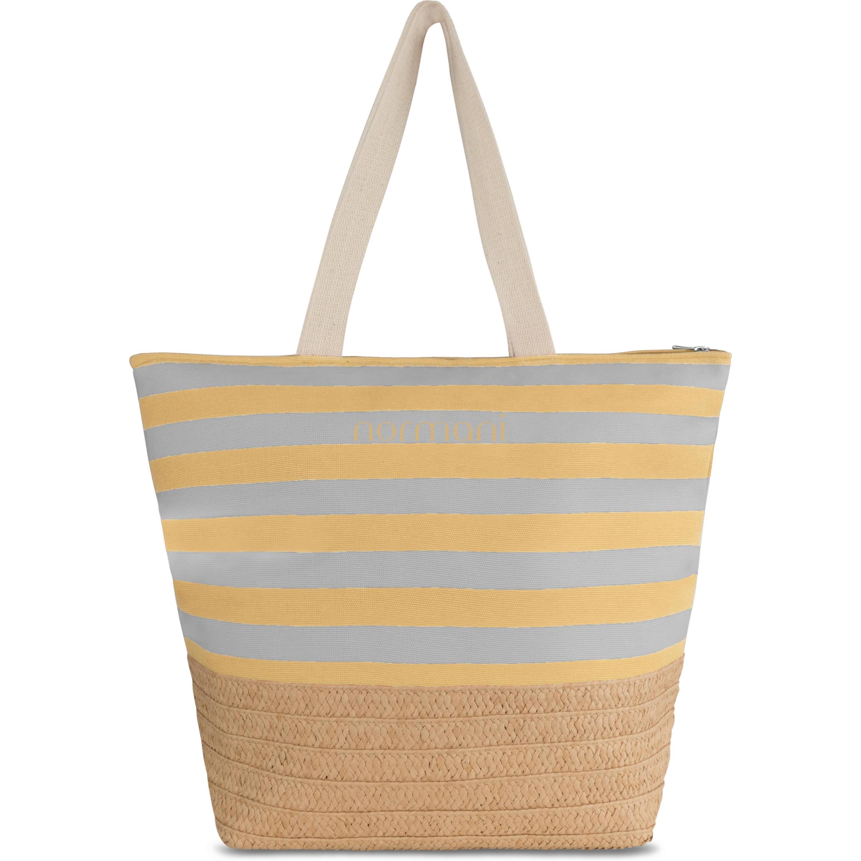 Normani, Handtasche, Grosse Strandtasche Mackay, Gelb