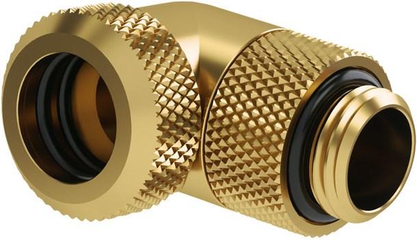 Produktbild Barrow Multi-Link Adapter Anschluss 90 Grad G1/4 Zoll AG auf 12mm AD Hardtube - drehbar, gold