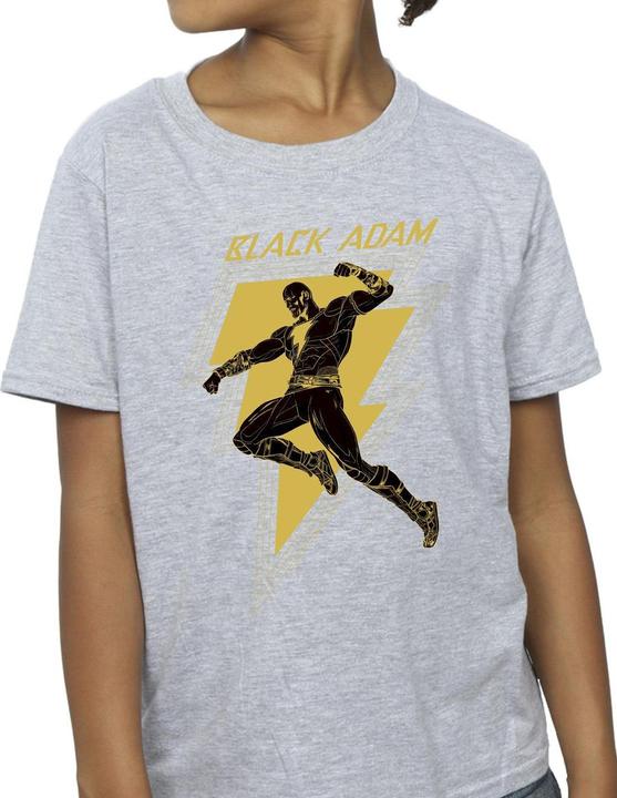 Produktbild Black Adam Golden Bolt Chest TShirt Mädchen (152, 158)