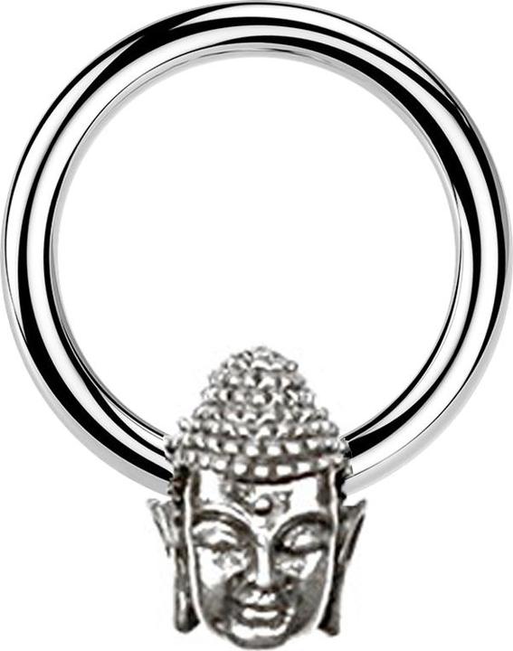 Immagine prodotto Star Piercing Anello Micro Closure argento Buddha argento (Ottone, Acciaio chirurgico 316L)
