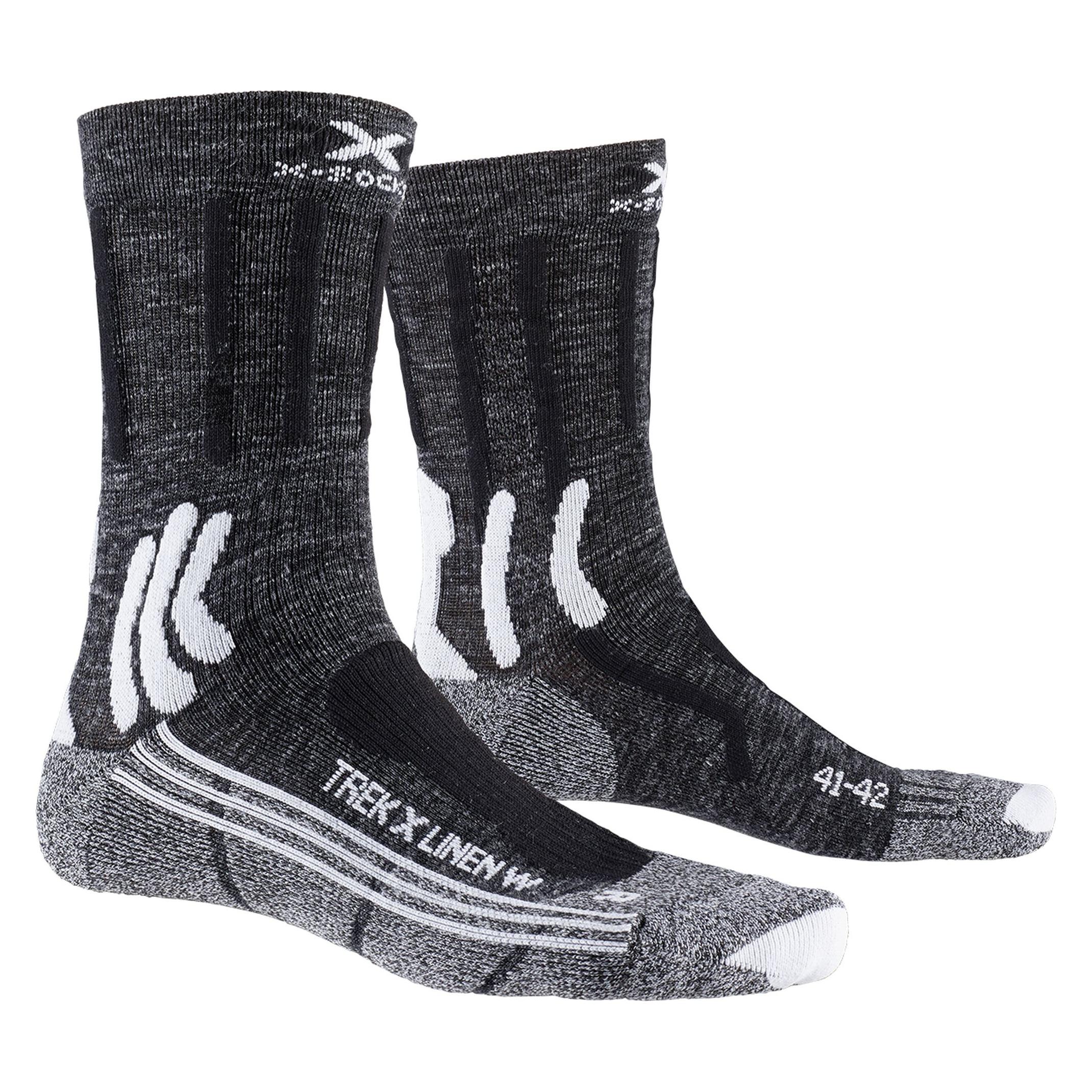 X-Socks, Damen, Sportsocken, Trek X Linen 37-38 Damen Wandersocken (37 - 38), Grau
