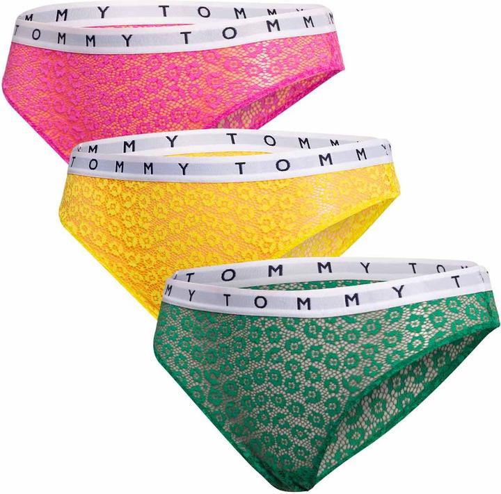 Immagine prodotto Tommy Hilfiger Intimo da donna 3p in pizzo stile bikini, giallo solare/verde Mal/rosa Amour, M (M)