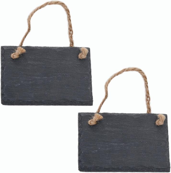 Produktbild Novaliv Schiefertafel zum Aufhängen mit Juteband Memotafel Kreidetafel Wandeko (2, 9 cm Tafel) (Wandtafel, 15 x 15 cm)