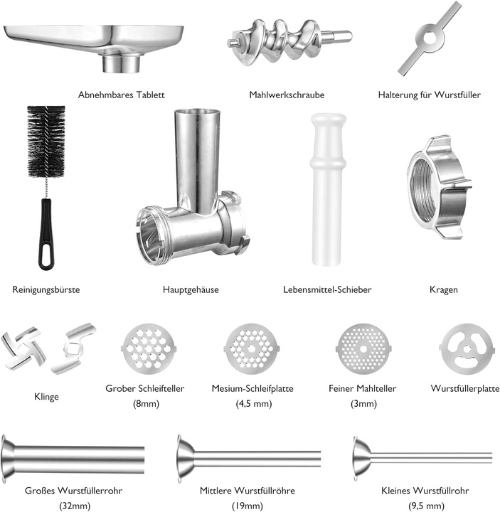 Actual product image Amzchef Meat mincer accessory set