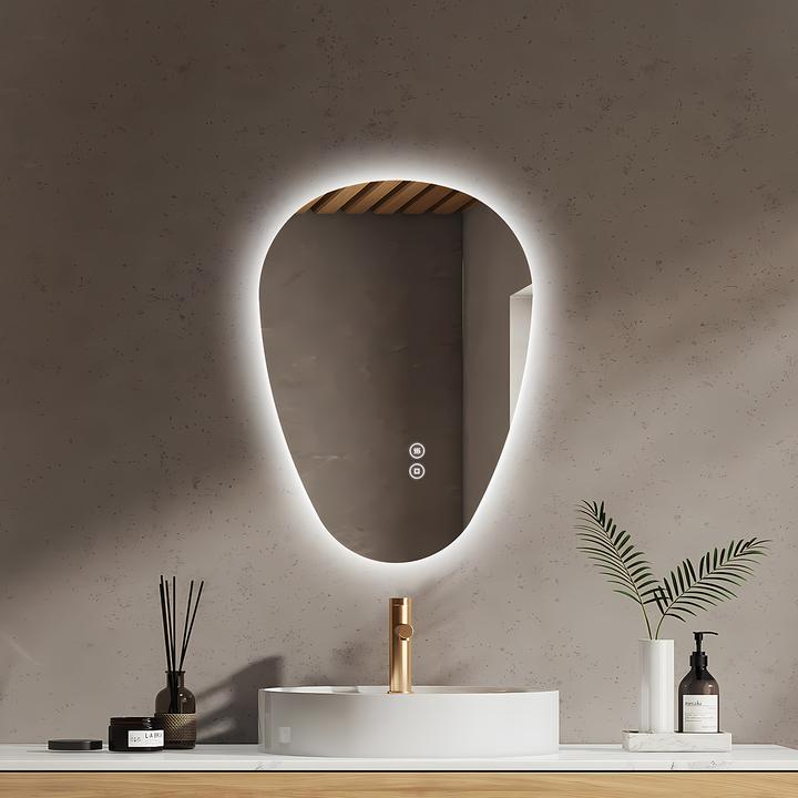 Produktbild Emke Badspiegel mit Beleuchtung, LED, 60x45 cm, Touch-Schalter, dimmbar, 3 Lichtfarben, IP44 (60 x 45 cm)