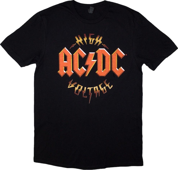 Actual product image AC/DC Unisex Adult High Voltage Rock N Roll Back Print T-Shirt (L)