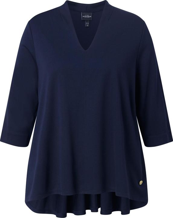 Produktbild Ulla Popken T-Shirt, Rückenfalte, A-Linie, Kelchkragen, 3/4-Arm (58)