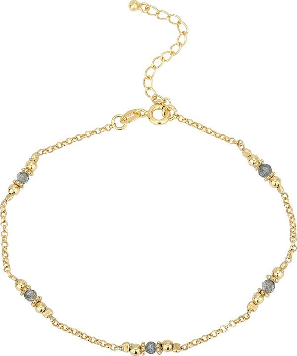 Immagine prodotto Leyda Bracciale di chevill di labradorite (Argento 925, placcato oro 750 / 18, 26 cm)