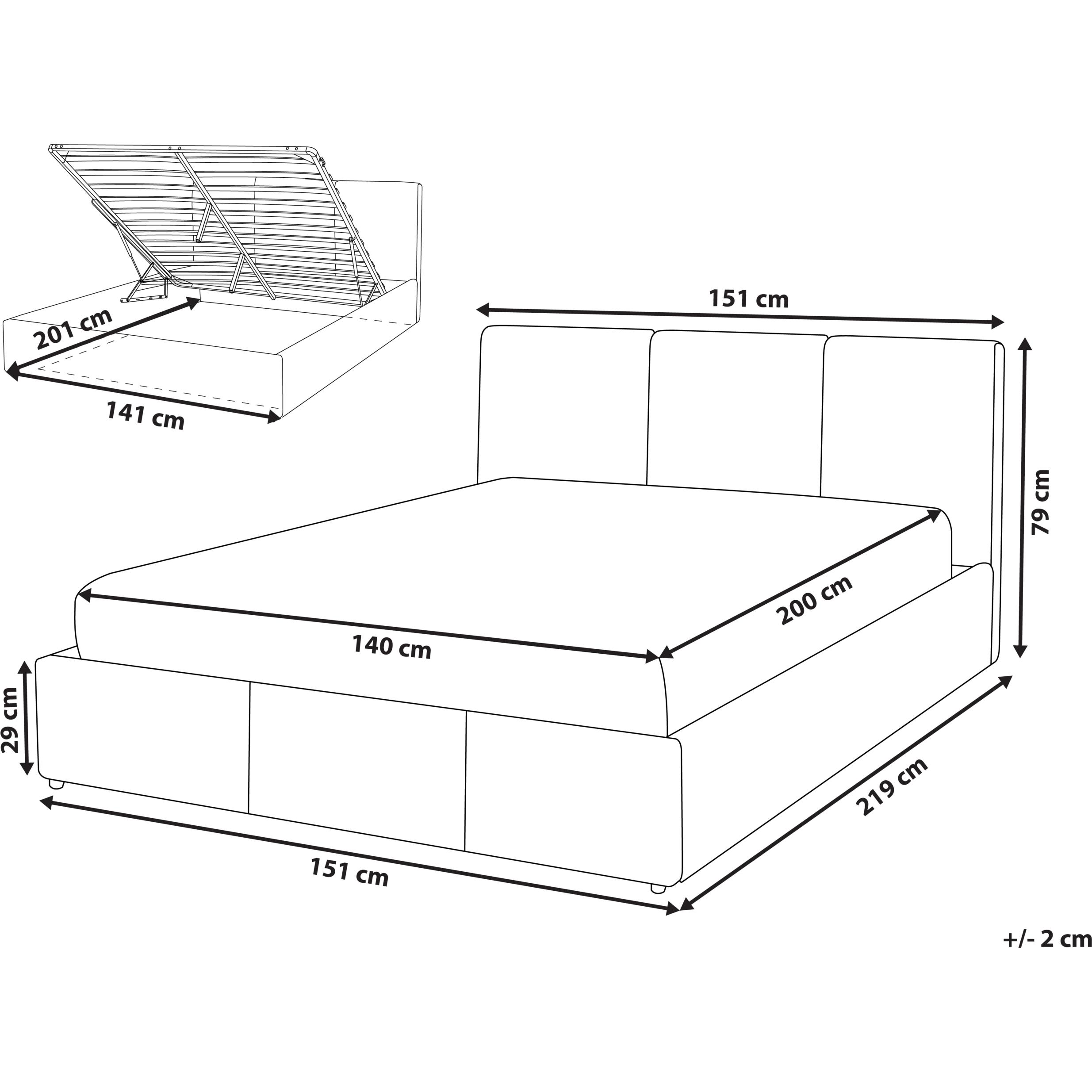 Thumbnail - Beliani, Bett, Bousse (140 x 200 cm)