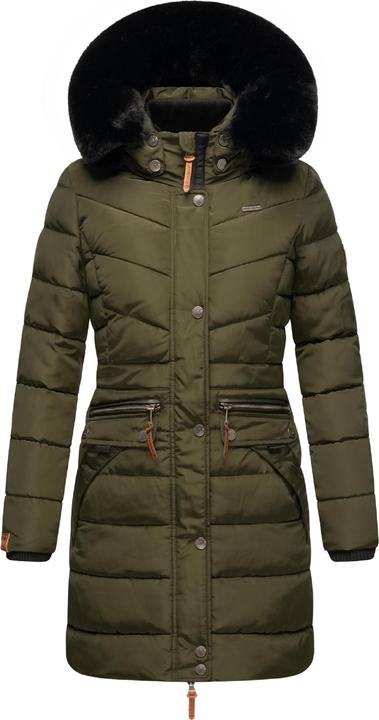 Olive foncé avec fourrure noire
