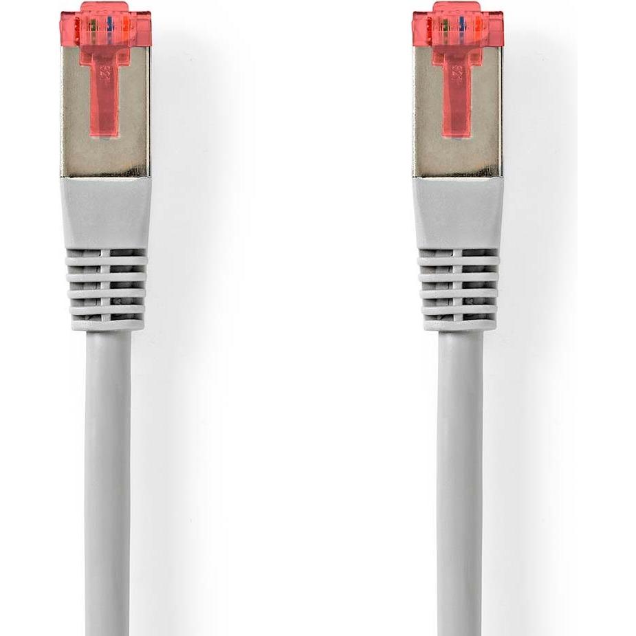 Nedis CAT6-Netzwerkkabel RJ45 Stecker RJ45 Stecker SF/UTP 20.0 m Rund PVC Grau Label (SF/UTP, CAT6, 20 m), Netzwerkkabel