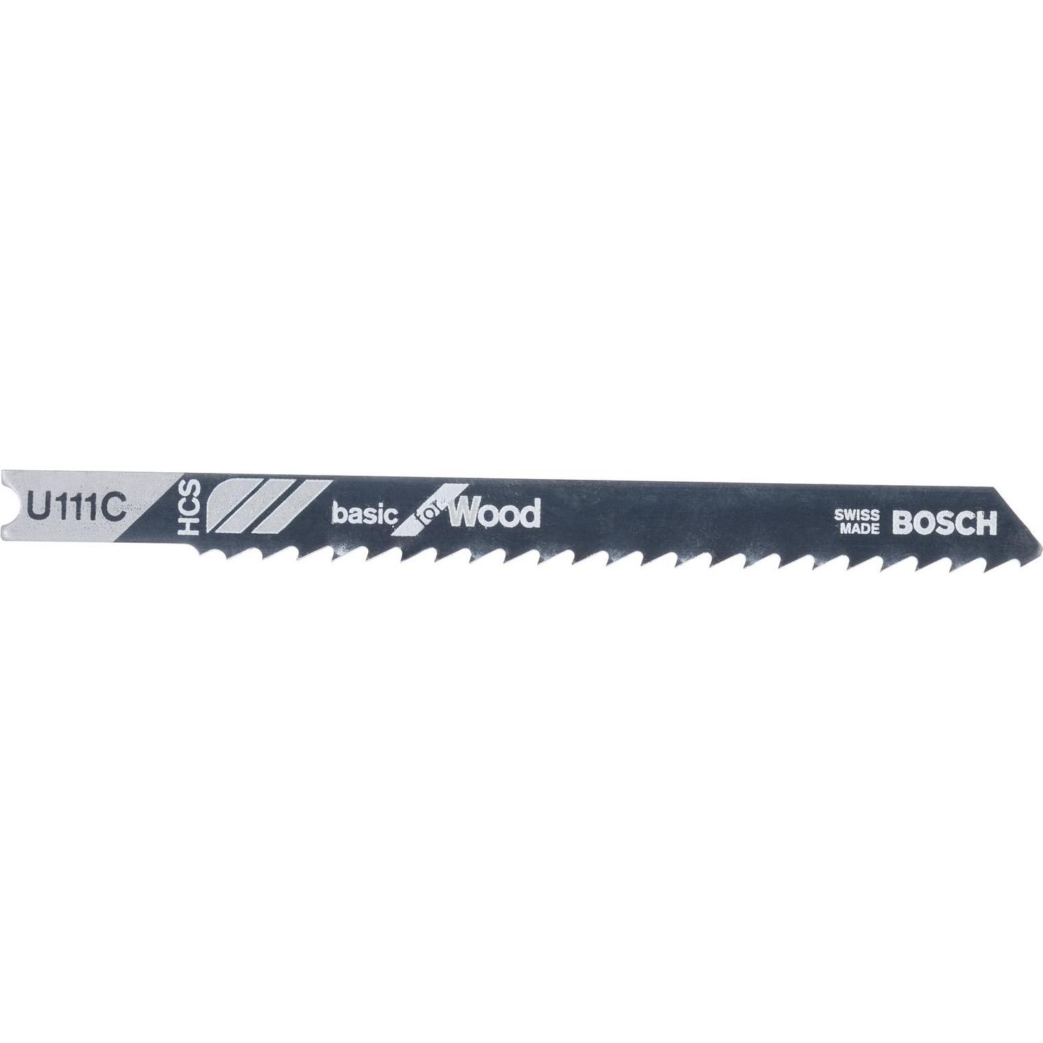 Bosch Professional Zubehör, Sägeblatt, Stichsägeblatt U 111 C Basic for Wood, 3er-Pack
