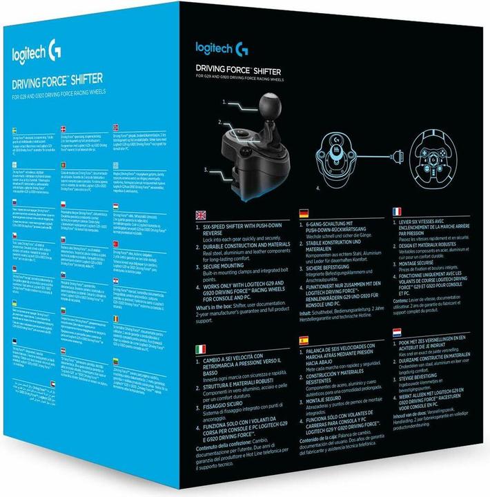 Immagine prodotto Logitech G Driving Force Shifter per Driving Force G29 & G920 (PC, PS4, PS5, Xbox One X, Xbox Series X)