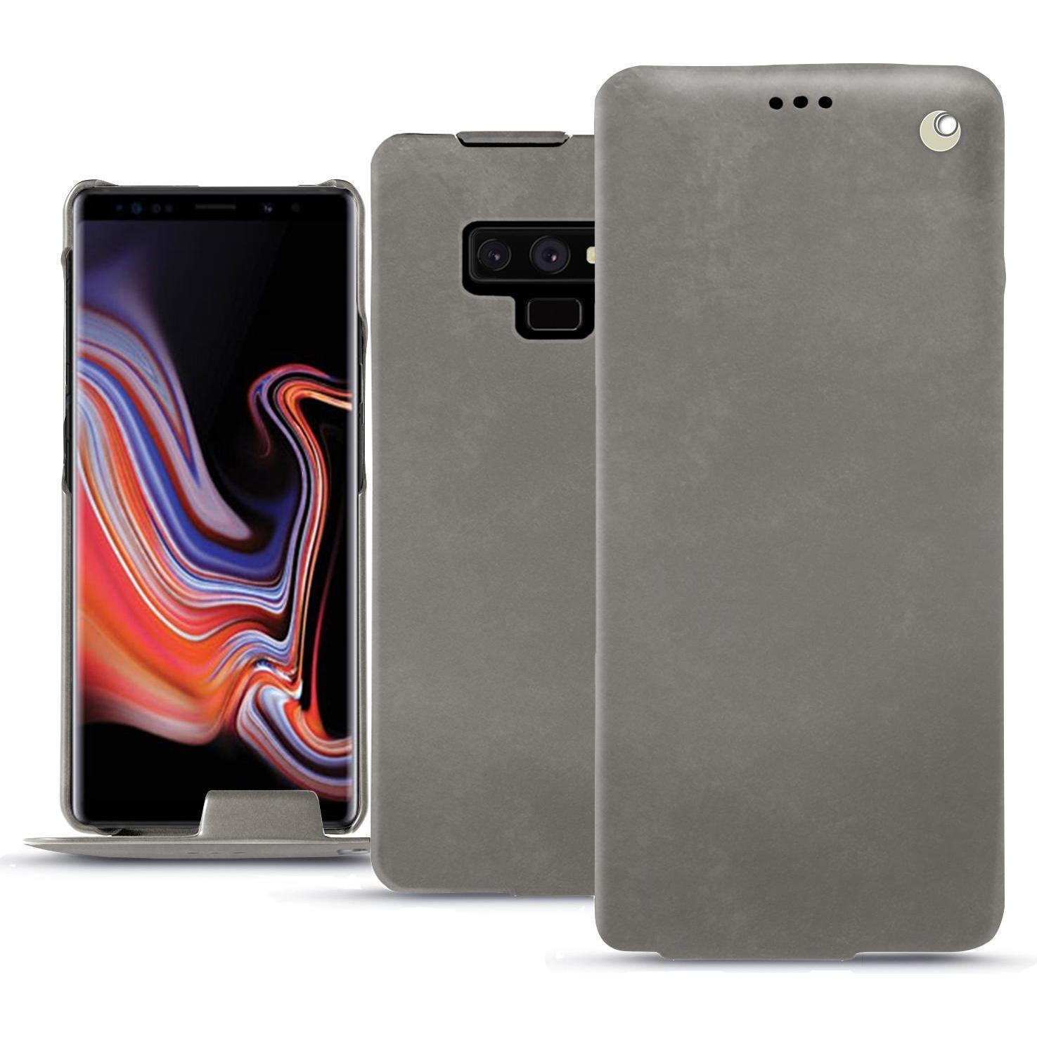 Noreve Lederschutzhülle vertikal (Samsung Galaxy Note 9), Smartphone Hülle, Grau