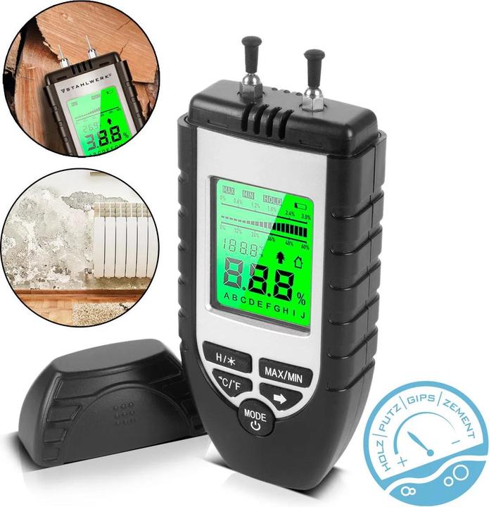 Immagine prodotto Stahlwerk Misuratore di umidità FM-60 ST Misuratore di umidità per materiali da costruzione in legno