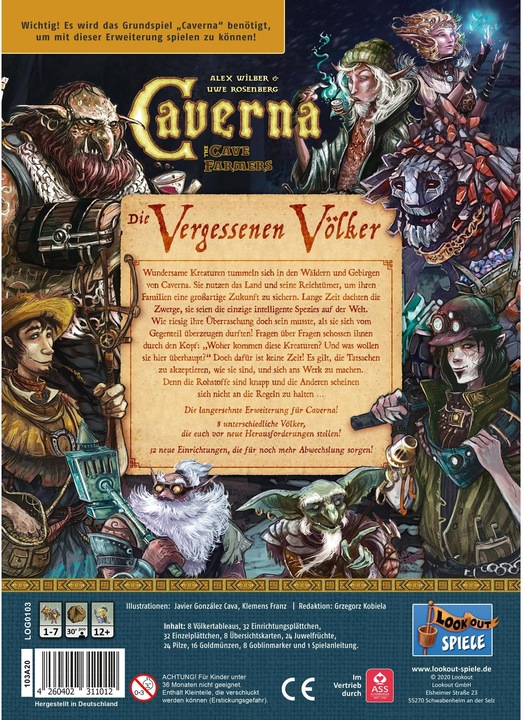 Actual product image Lookout LOOD0041 - Caverna - Die Vergessenen Völker, Brettspiel (DE-Erweiterung) (German)
