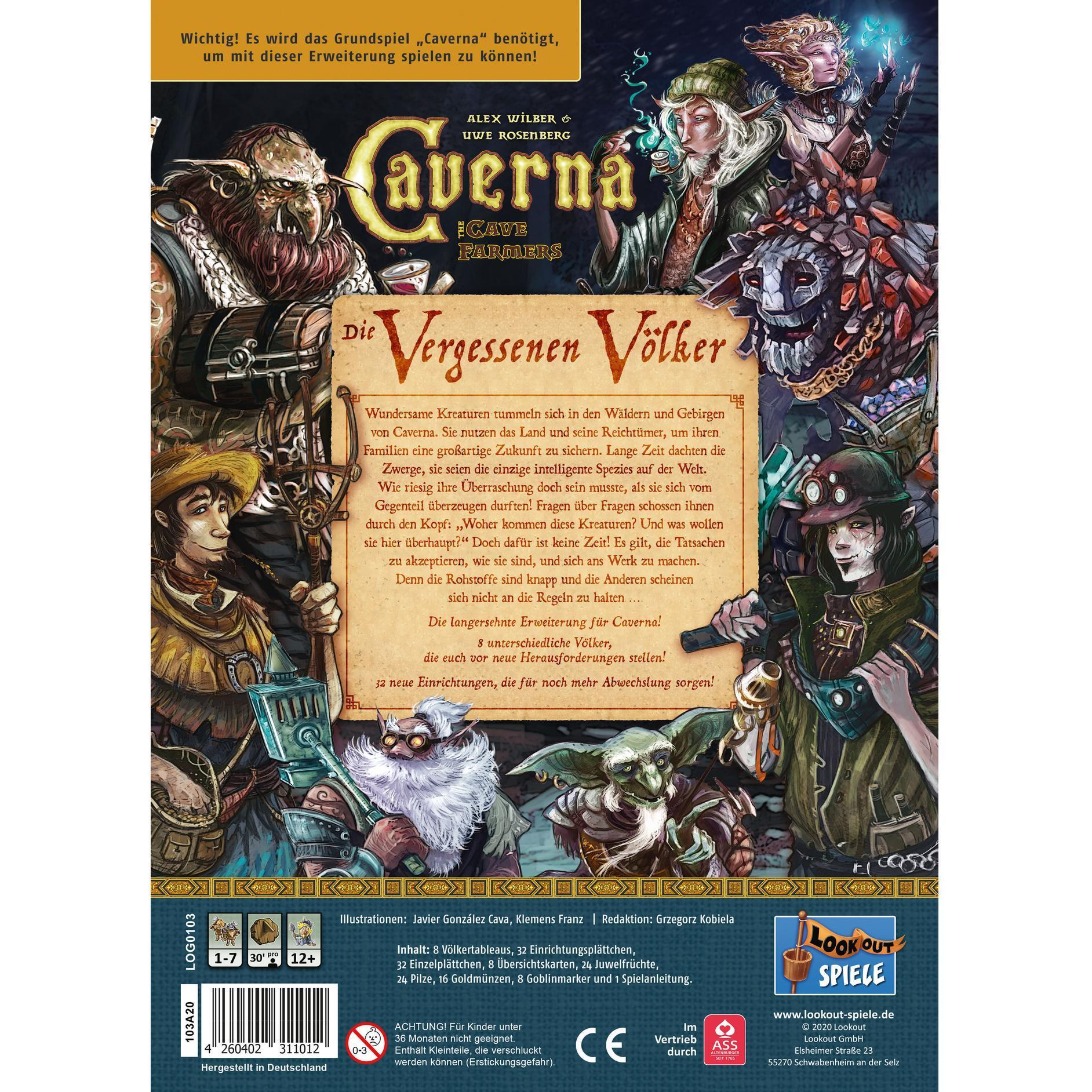 Thumbnail - Lookout LOOD0041 - Caverna - Die Vergessenen Völker, Brettspiel (DE-Erweiterung) (Deutsch)