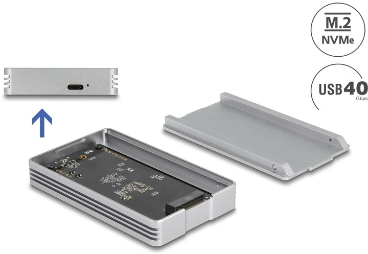 Produktbild Delock USB4 40 Gbps Gehäuse für 1 x M.2 NVMe SSD (M.2 2280)