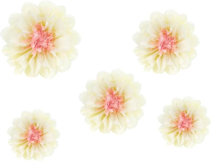 Produktbild Partydeco Tissepaper decoration Flowers, cream, 30-20 cm (1 pkt / 5 pc.) (5 Stück)