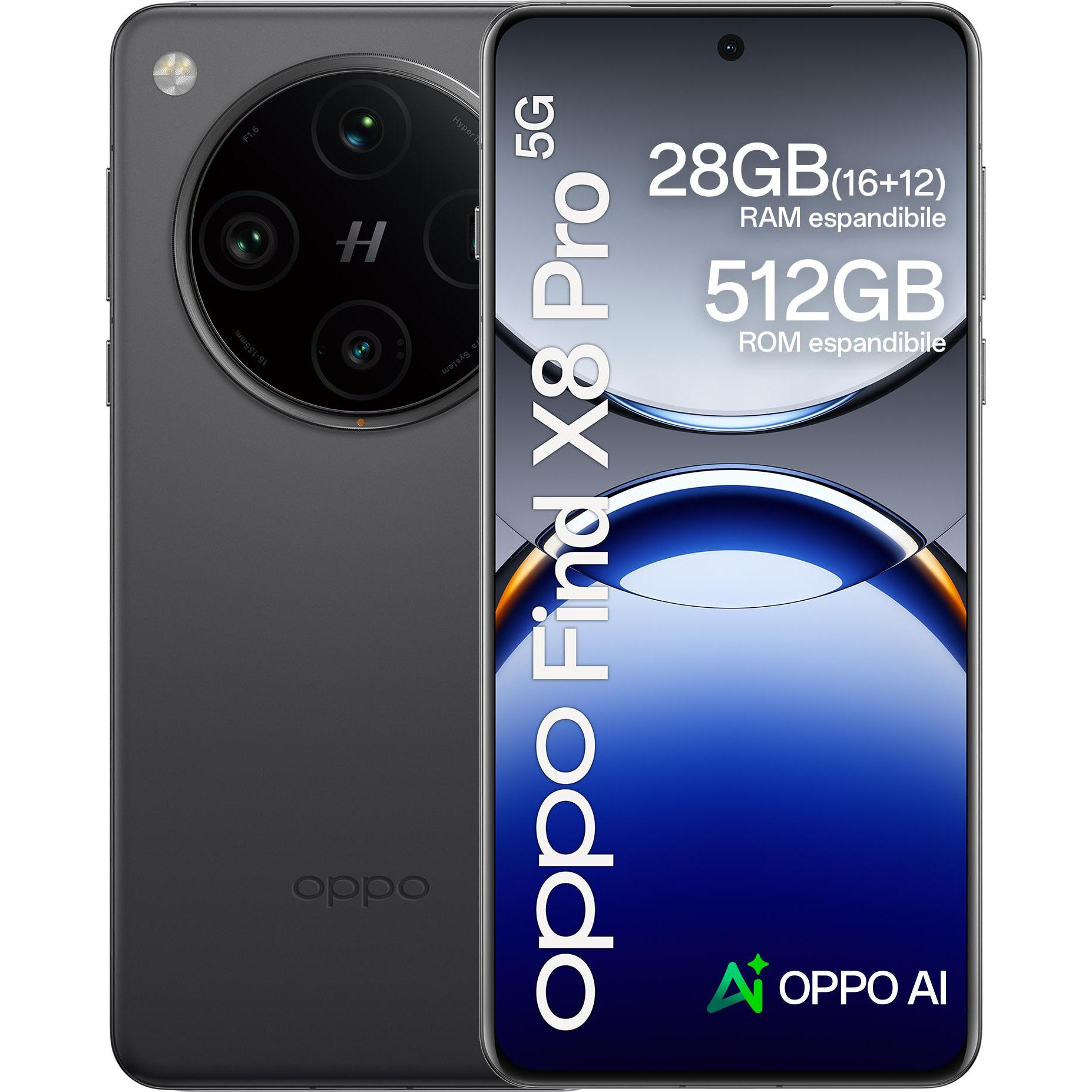 OPPO Find X8 Pro (512 GB, Space Black, 6.77", SIM + eSIM, 0.00 Mpx, 5G), Smartphone, Weiss