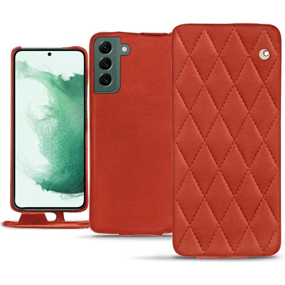 Noreve Lederschutzhülle vertikal (Samsung Galaxy S22+ 5G), Smartphone Hülle, Orange