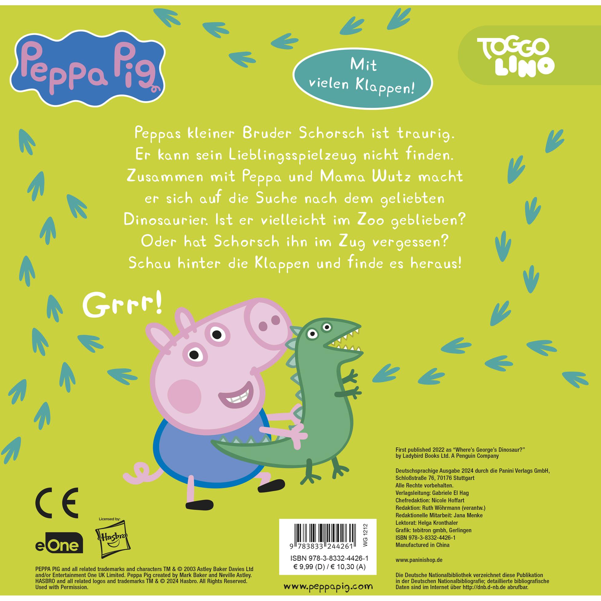 Thumbnail - Panini, Babybücher, Peppa Pig: Wo ist Schorschs Dinosaurier? - Mein dinostarkes Klappenbuch (Deutsch)