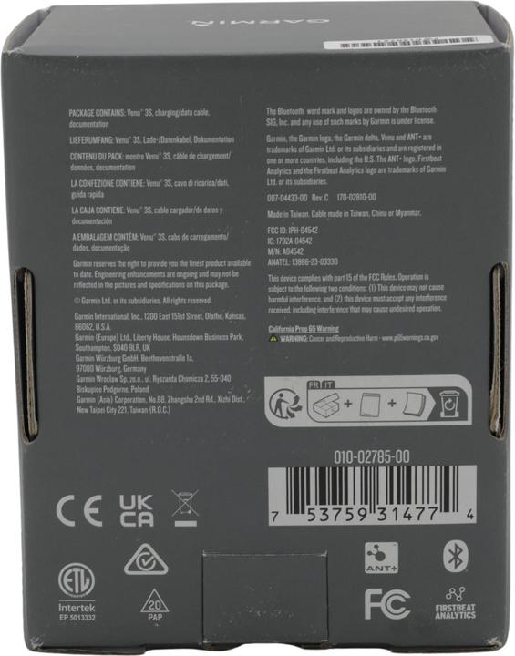 Actual product image Garmin Venu 3S (41 mm, WLAN only)