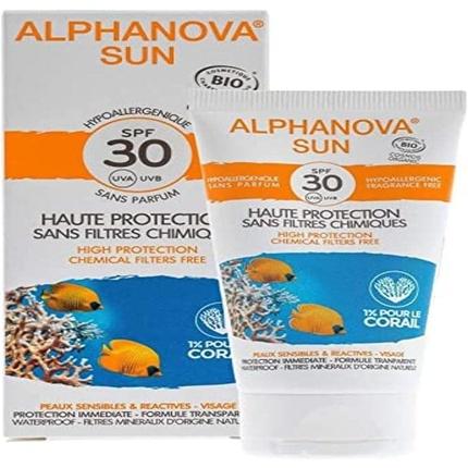 Actual product image Alphanova SUN cream organic hypoallergenic SPF30+ without perfume cream (Suntan cream, SPF 30, 50 ml, 500 g)