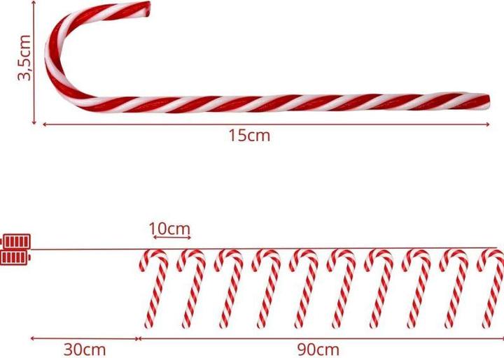 Produktbild Allure Garland Lamps 10 LED Lollipops Christmas Tree Candles Warm White Luca