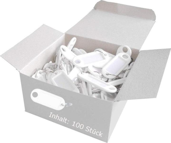 Actual product image Wedo Key ring 18 mm with ring, white, 100 pieces