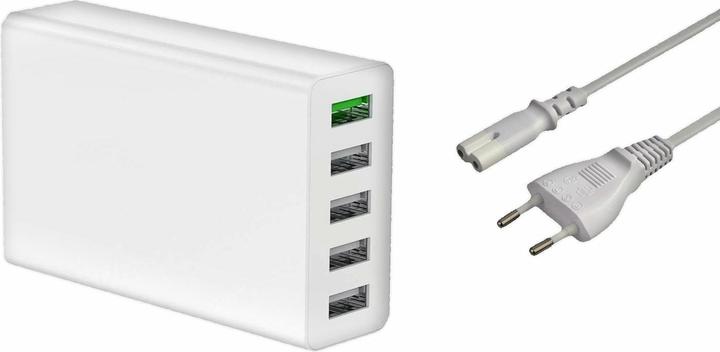 Produktbild DLH MAINS CHARGER WITH 5 USB-A PORTS - 4X USB-A 2.4A (32W MAX) (32 W, 5 Ports)
