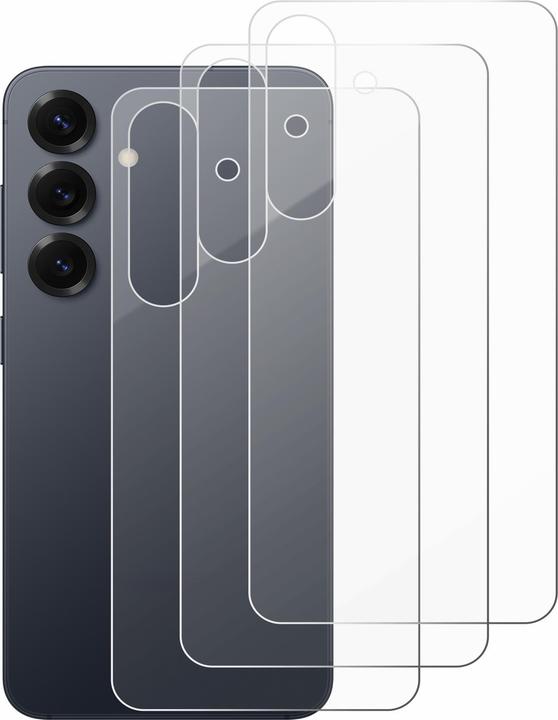 Actual product image Savvies 3x Smart Glass - 9H Hybrid Glass Screen Protector for Samsung Galaxy S25 (Back) (3 pcs., Samsung Galaxy S25)