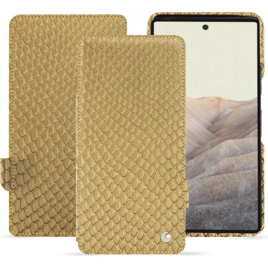 Noreve Lederschutzhülle horizontal (Google Pixel 7 Pro), Smartphone Hülle, Beige