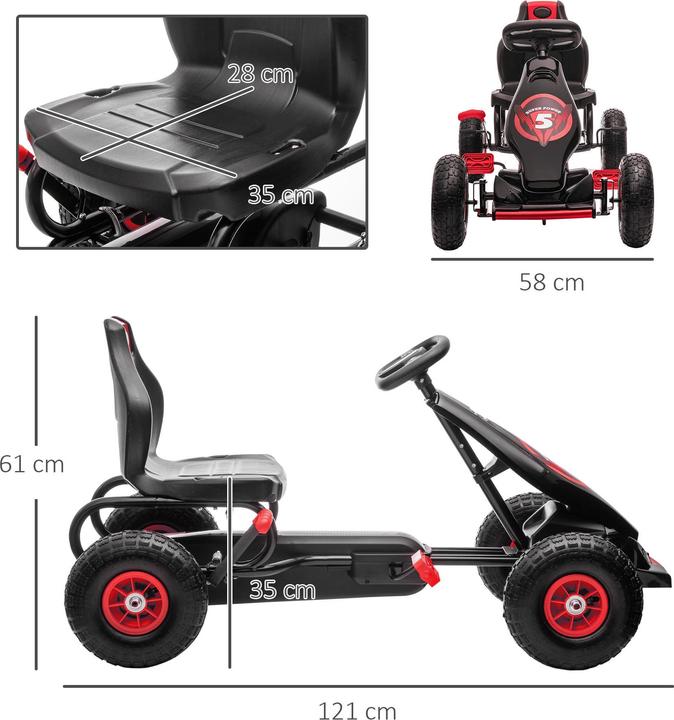 Image du produit Homcom Go Kart avec siège baquet réglable