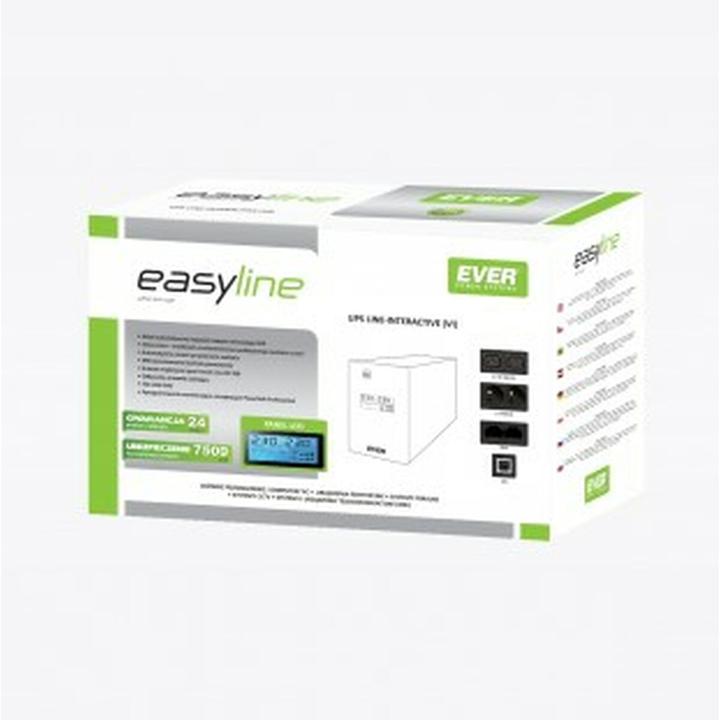 Produktbild Ever EASYLINE 1200 AVR USB - Line-Interaktiv - 1200 VA - 600 W - Sine - 170 V - 280 V (1200 VA, 600 W, Line-Interaktiv USV)