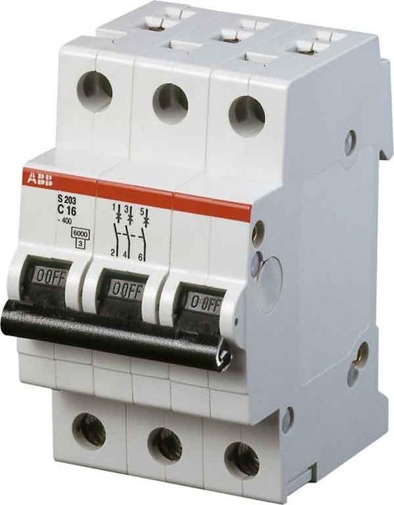Actual product image ABB S203-C3 Circuit breaker 3A pro M compact 3-pole 6kA