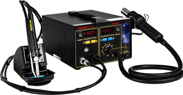 Produktbild Stamos Lötstation Lötkolben Entlötstation SMD Rework Station ESD Lötrauchabsaugung 720W