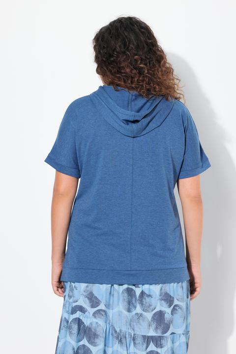Produktbild Ulla Popken Hoodie, Sommermotiv, Oversized, Kapuze, Halbarm (58)