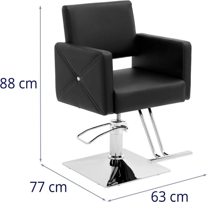 Actual product image Physa Carlisle Salon Chair with Footrest - seat height 45 - 55 cm - 150 kg - black